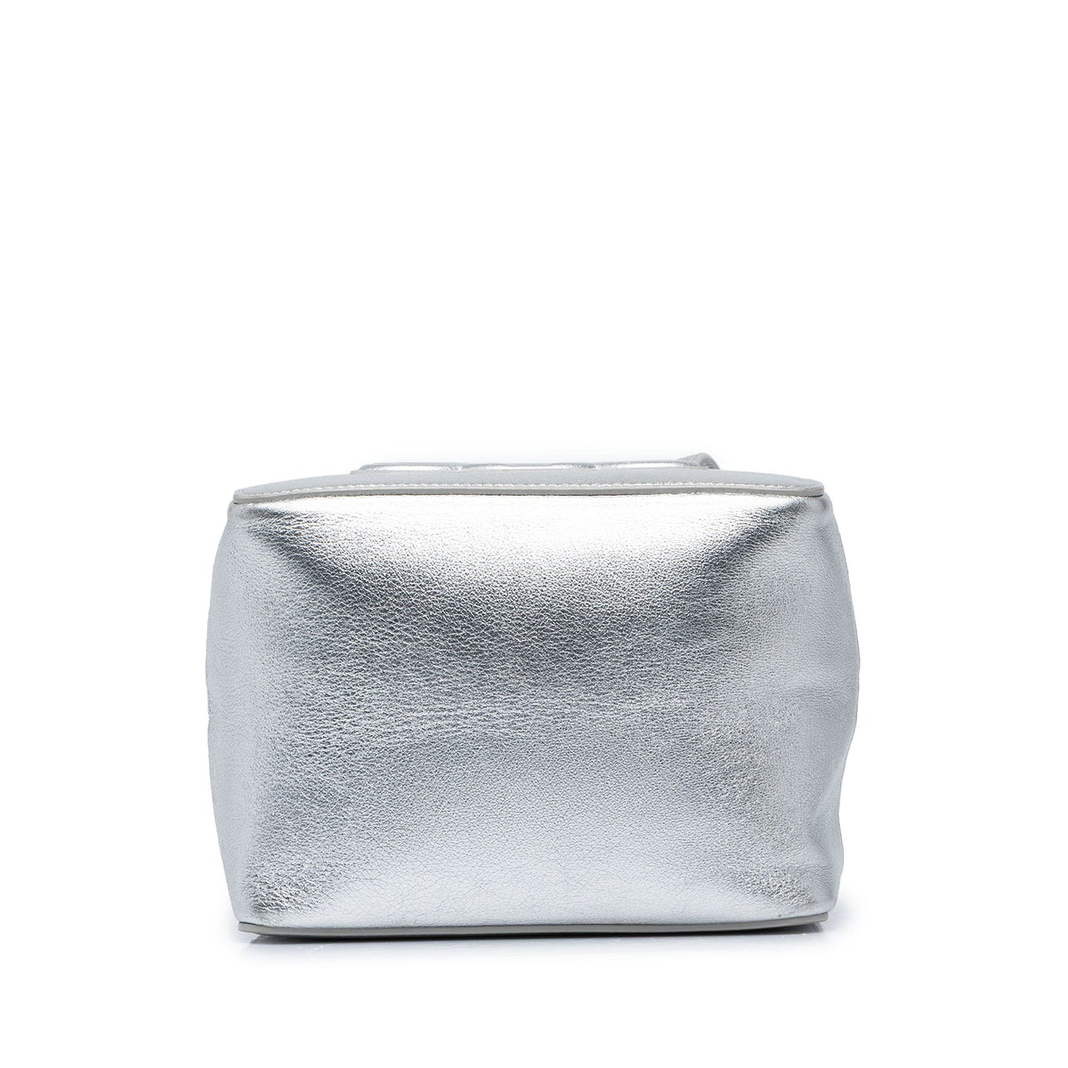 Celine Laminated Calfskin Cuir Triomphe Folded Cube Bag — Silver