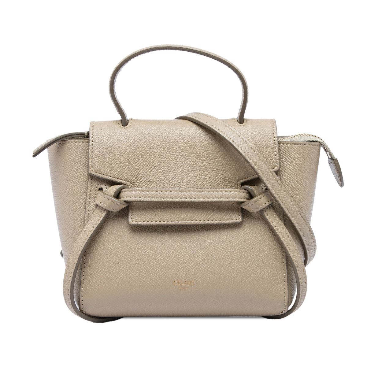 Celine Pico Grained Calfskin Belt Bag — Beige