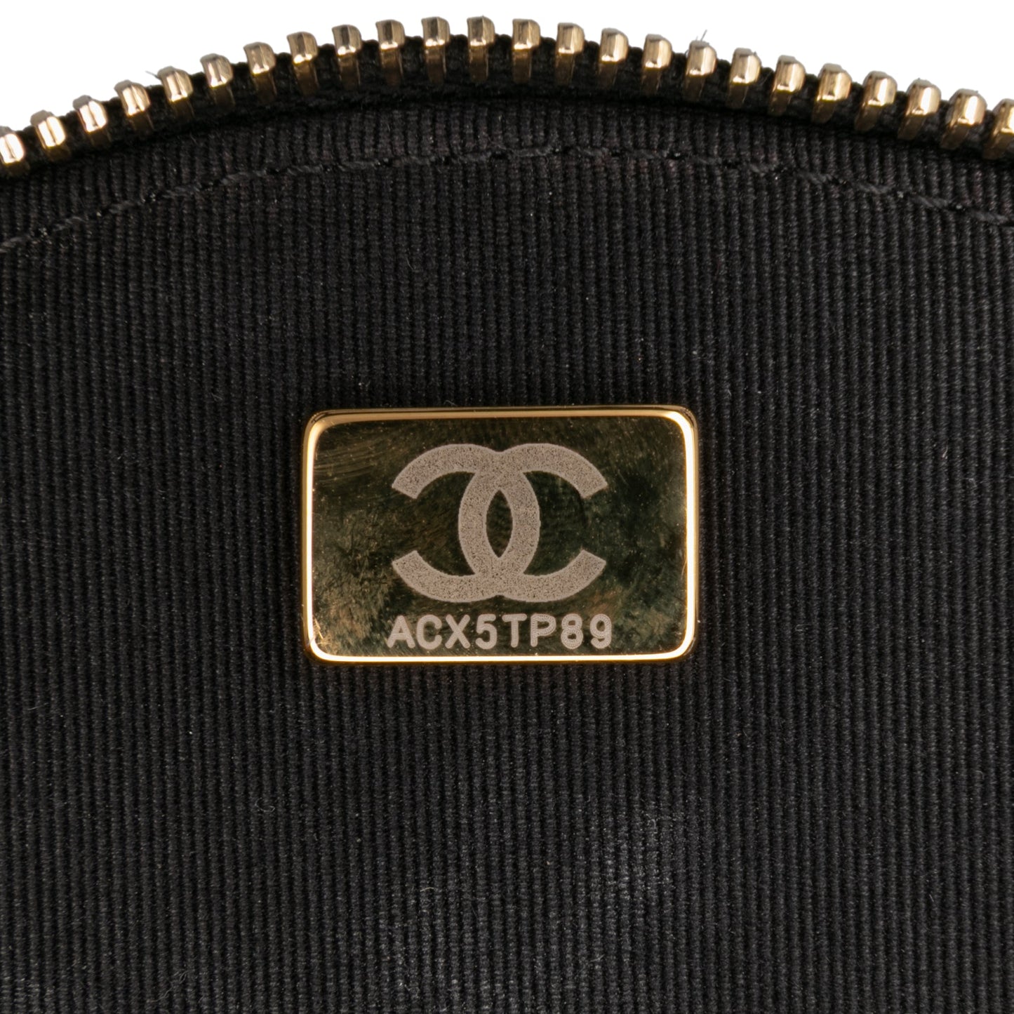 Chanel Quilted Lambskin Oval Logo Chain Top Handle Round Clutch on Chain