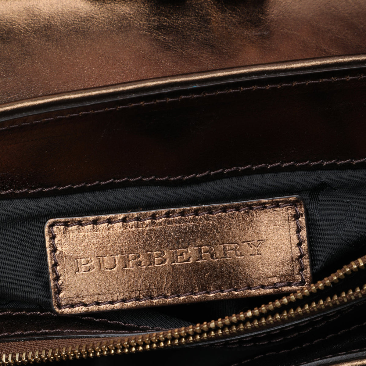 Burberry Metallic Woven Calfskin and Suede Flap