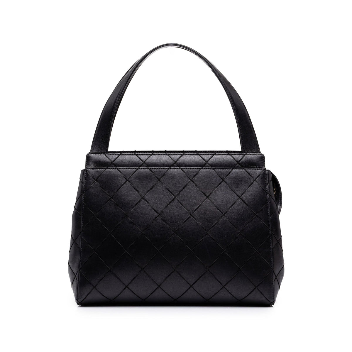 Chanel CC Stitched Lambskin Handbag — Black