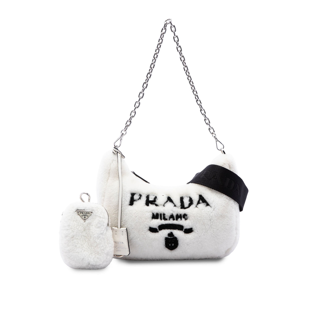 Prada Mini Terry Cloth Re Edition 2005 Satchel — White
