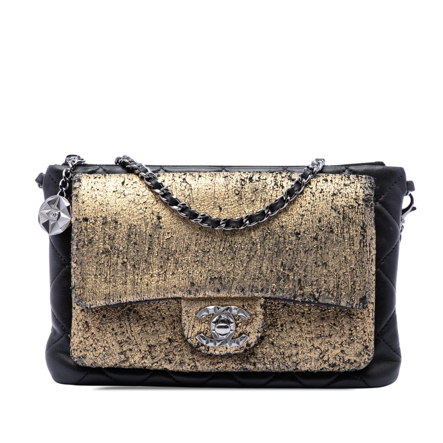 Chanel Metallic and Quilted Lambskin Mineral Nights Clutch On Chain