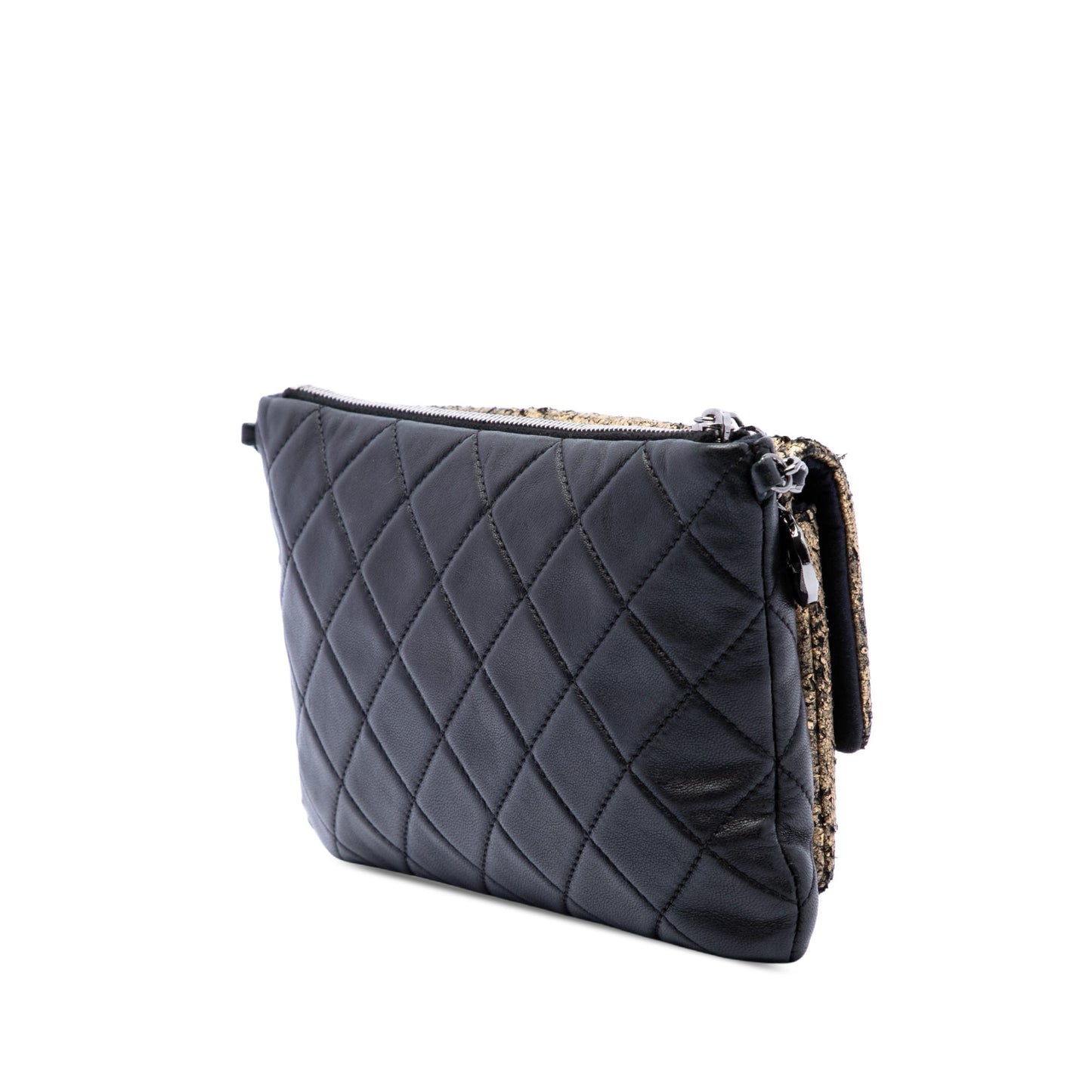 Chanel Metallic and Quilted Lambskin Mineral Nights Clutch On Chain
