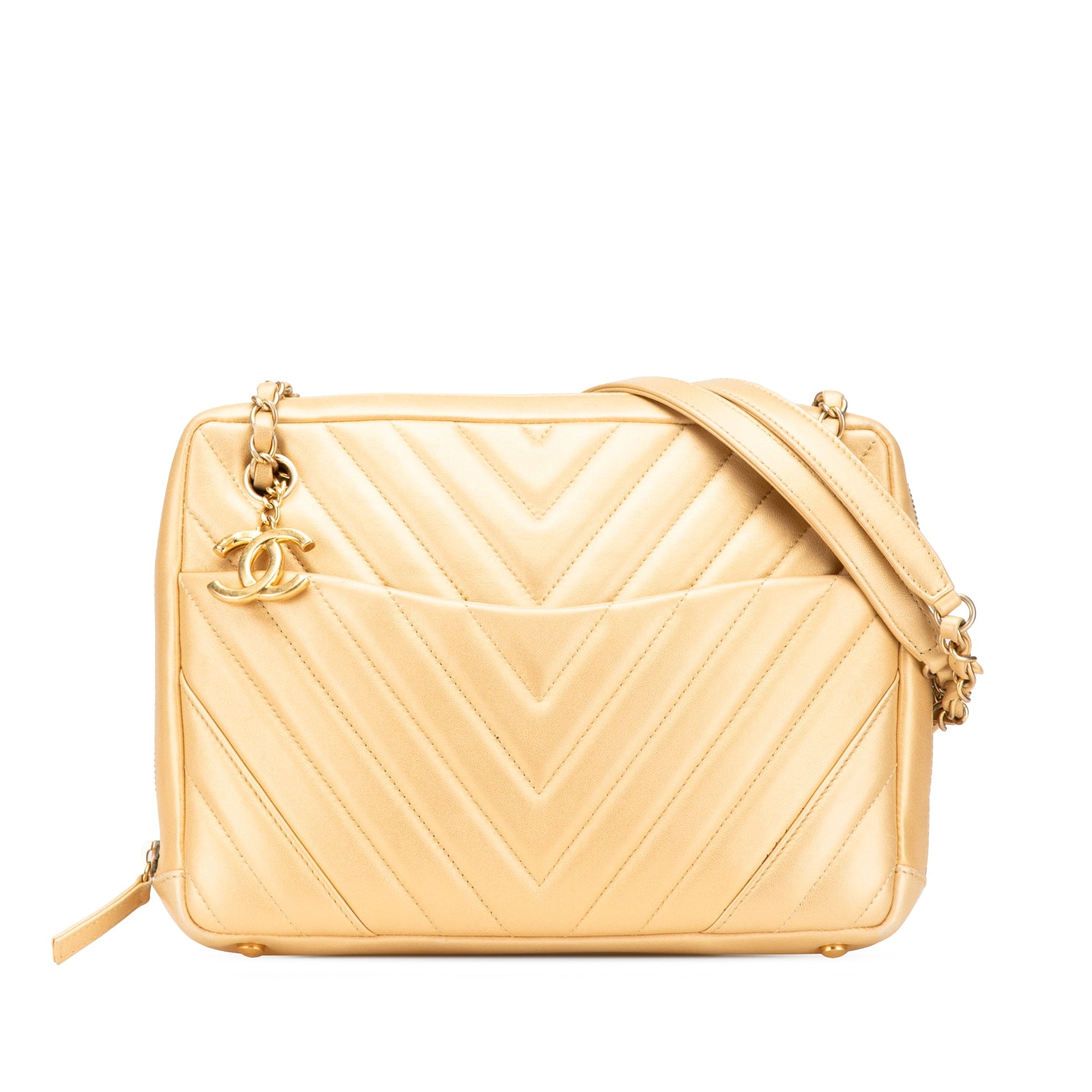 Chanel CC Chevron Lambskin Camera Shoulder Bag