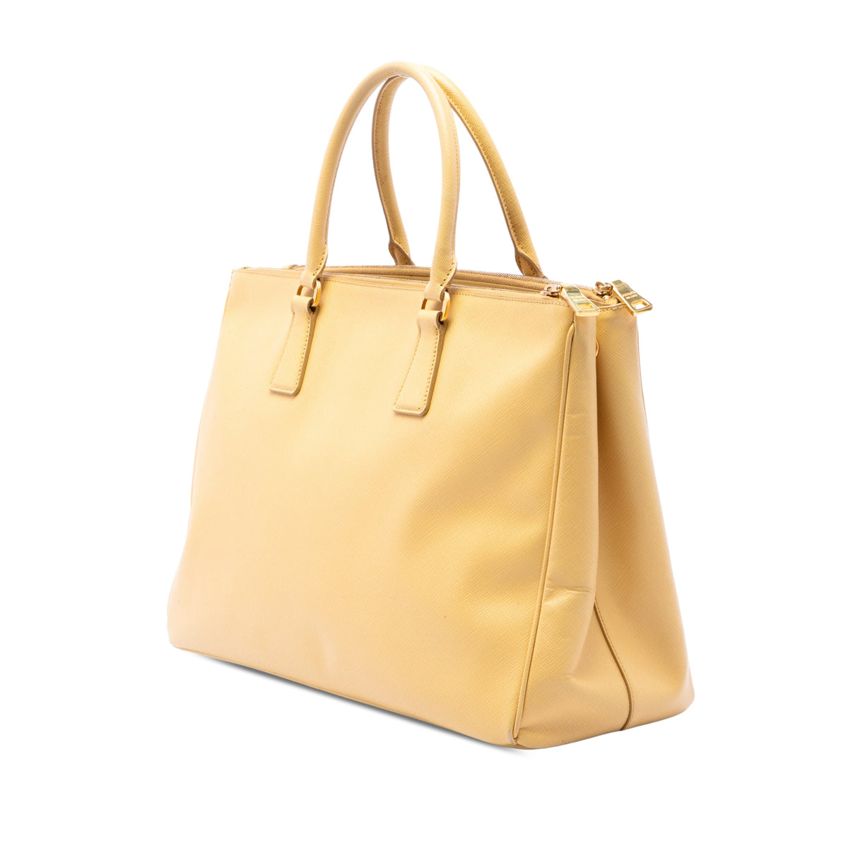 Prada Medium Saffiano Lux Galleria Double Zip Satchel — Yellow