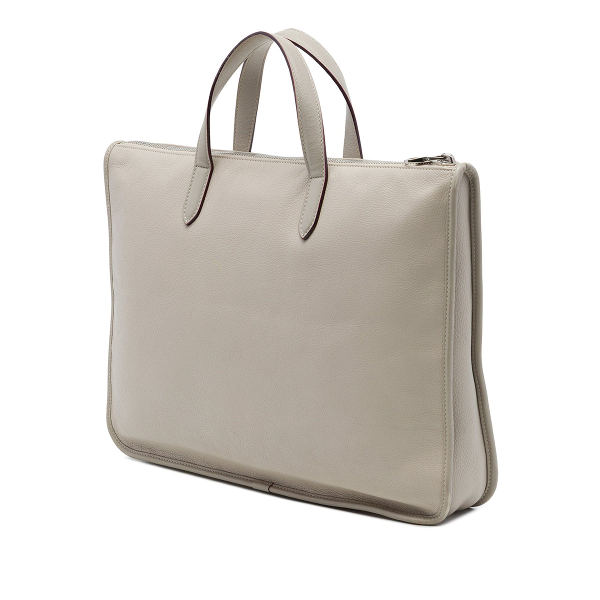 LOEWE Leather Anagram Toledo Briefcase — Gray