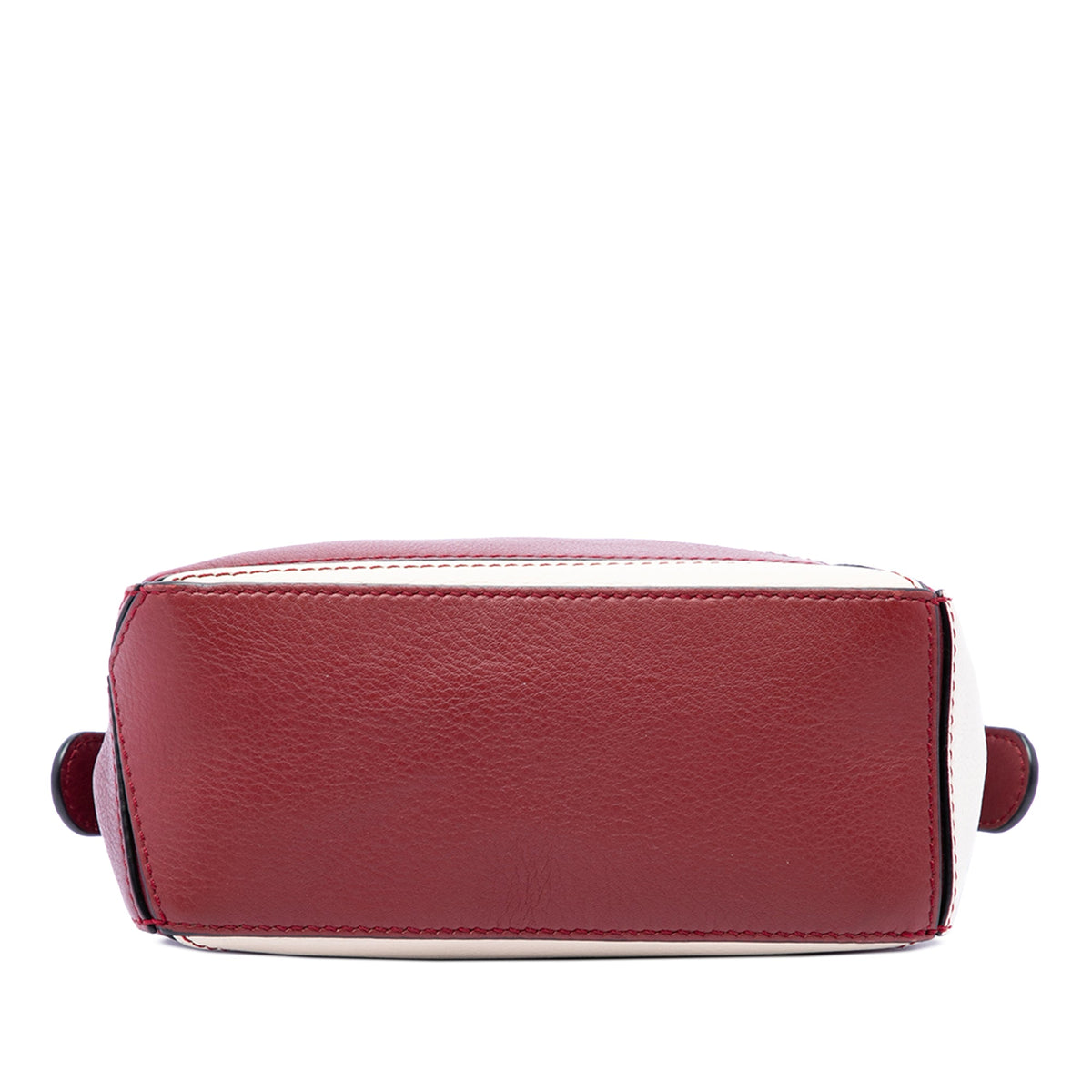 LOEWE Mini Bicolor Calfskin Puzzle Satchel — Red