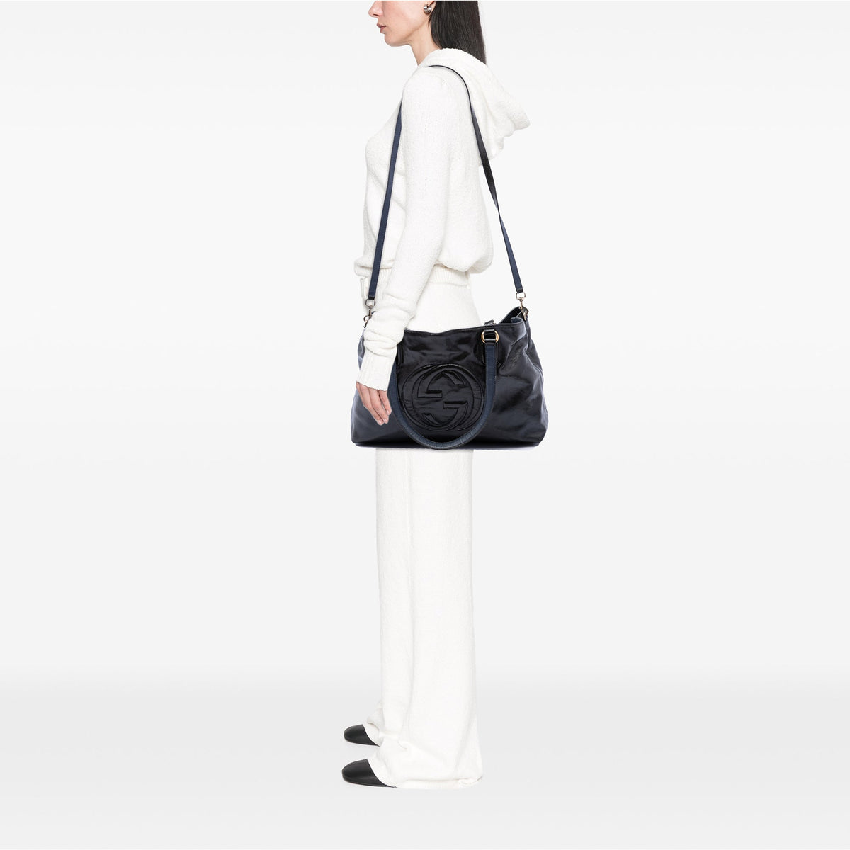 Gucci Medium Patent Soho Working Satchel — Black