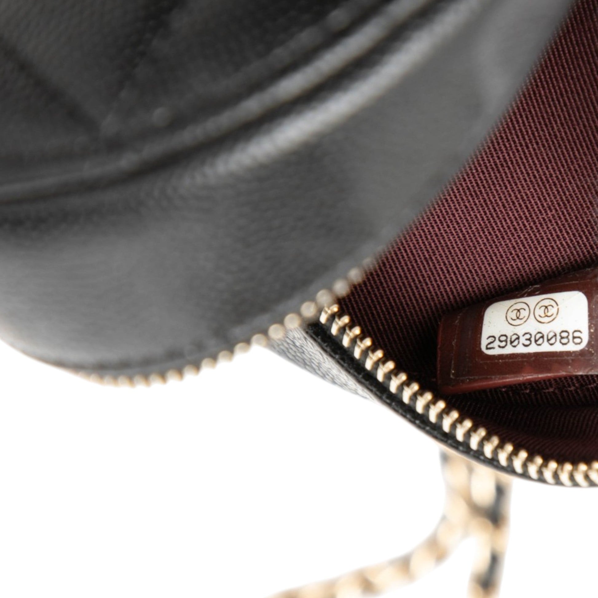 Chanel CC Quilted Caviar Round Clutch With Chain
