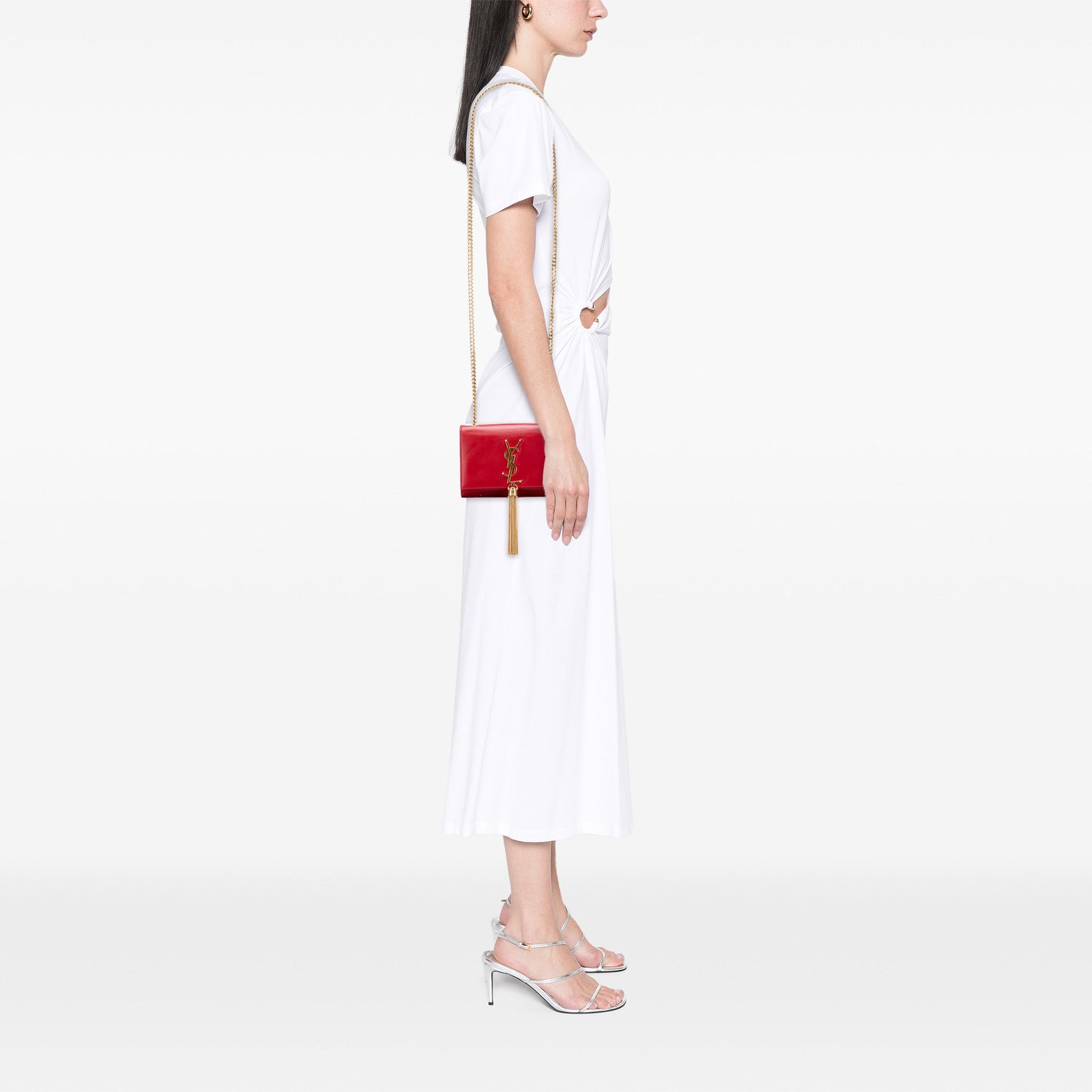 Saint Laurent Small Leather Monogram Kate Tassel Crossbody