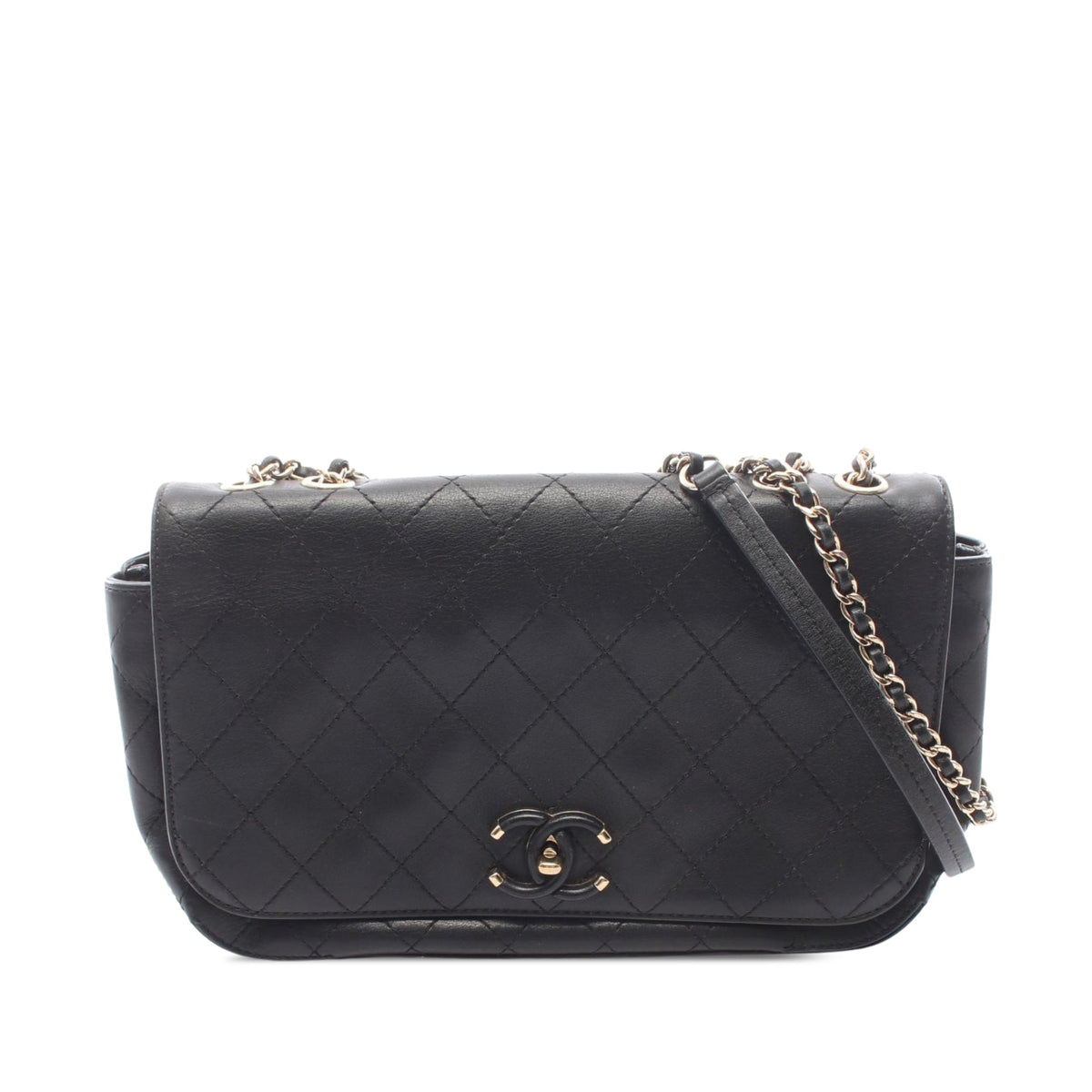Chanel CC Quilted Calfskin Single Flap — Black