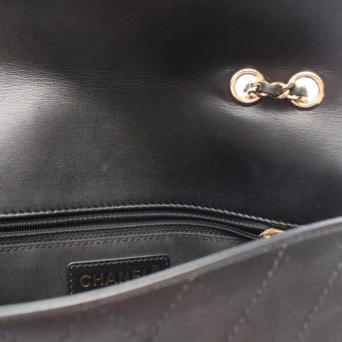 Chanel CC Quilted Calfskin Single Flap — Black