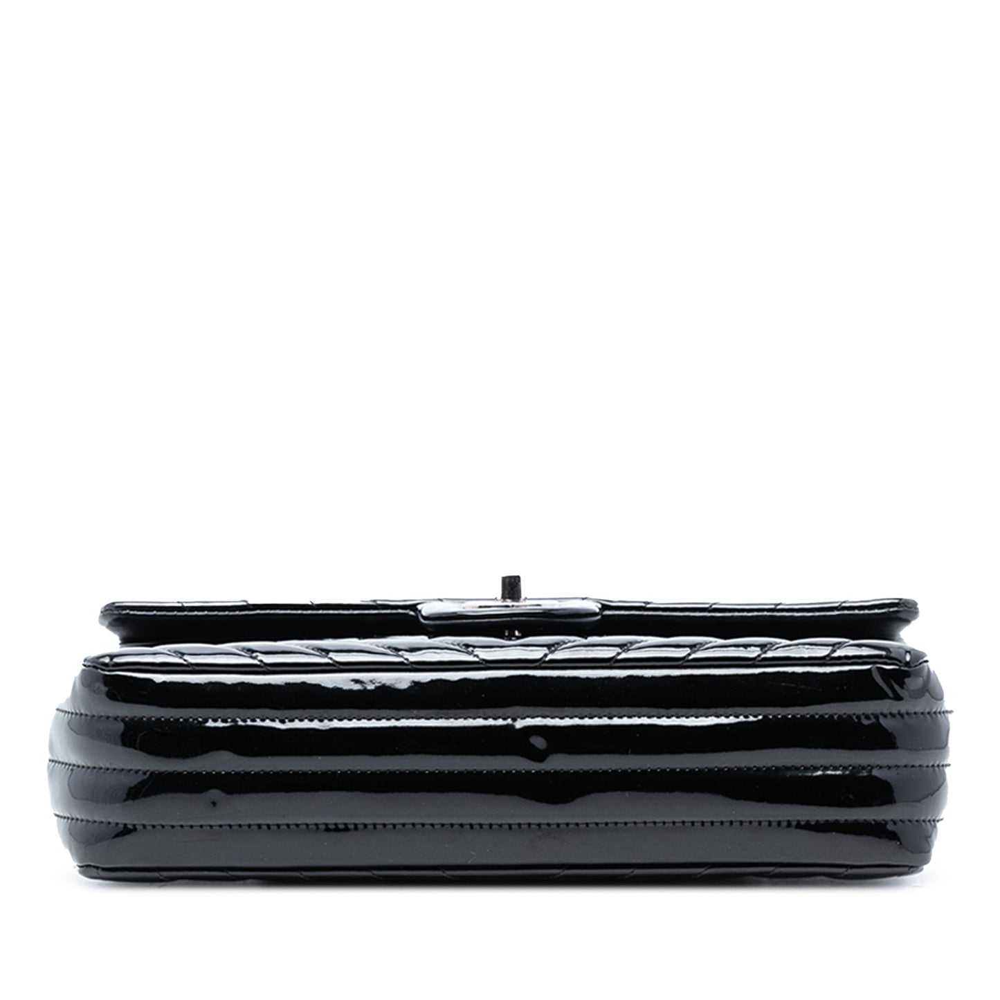 Chanel Medium Classic Chevron Patent Double Flap