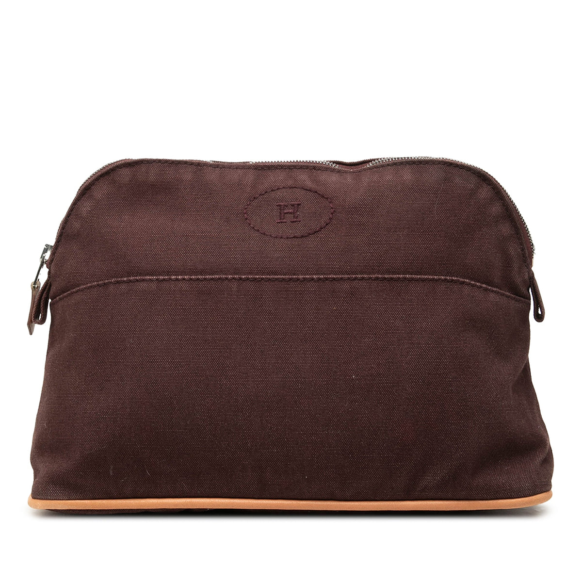 Hermès Toile Bolide Trousse De Voyage Pouch MM — Brown