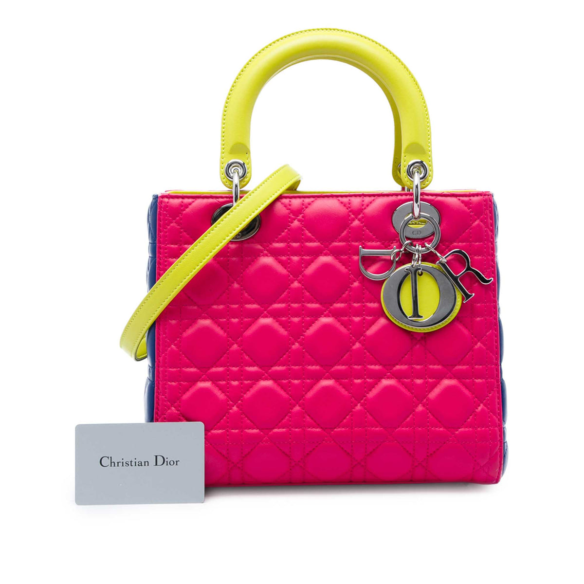 Dior Medium Tricolor Lambskin Cannage Lady Dior