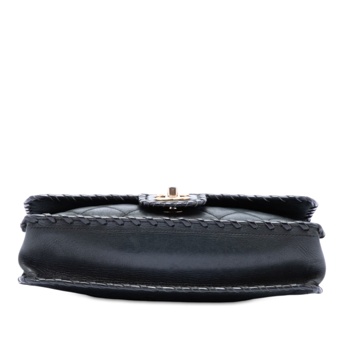 Chanel Medium Quilted Iridescent Calfskin Happy Stitch Flap — Black