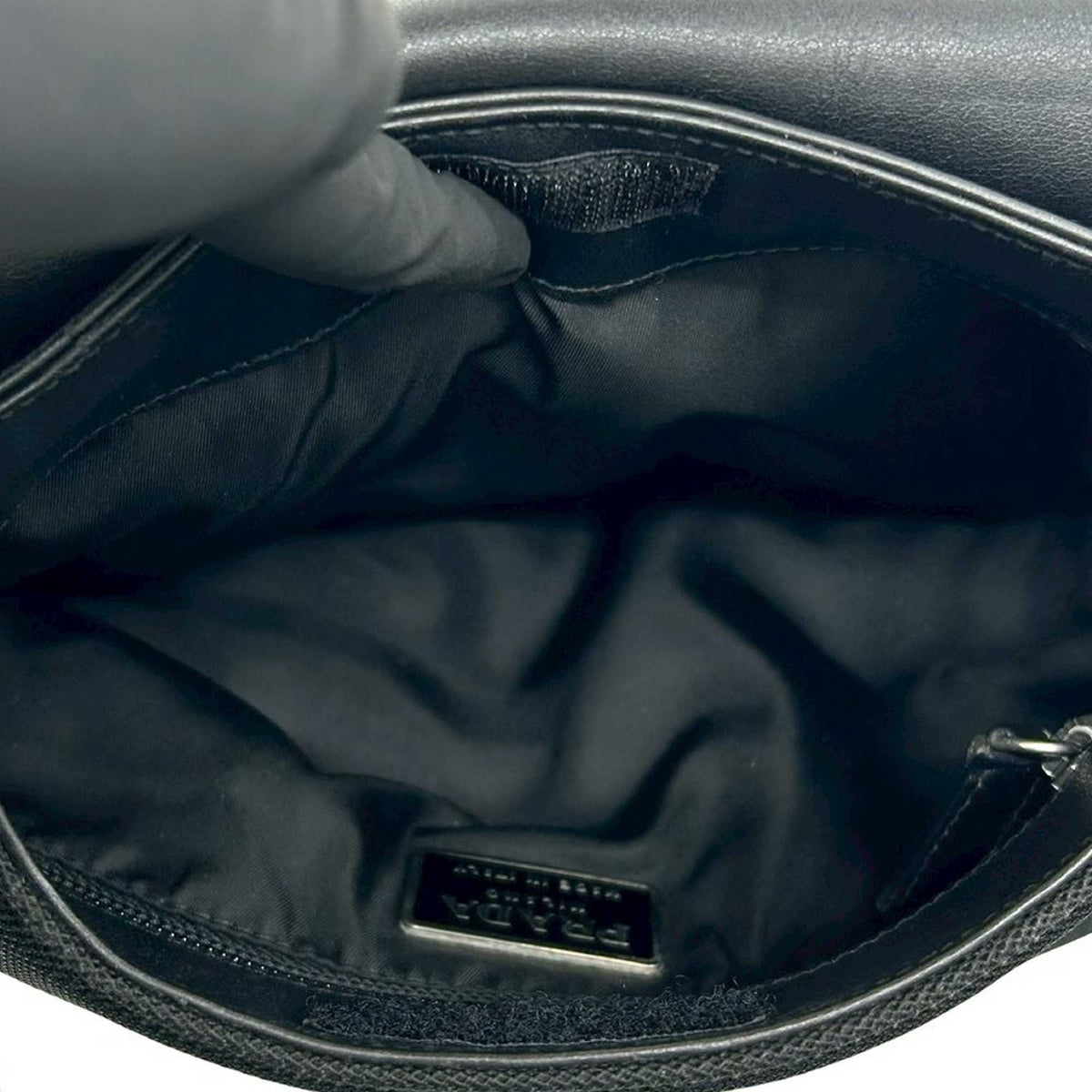 Prada Leather Buckle Messenger Bag