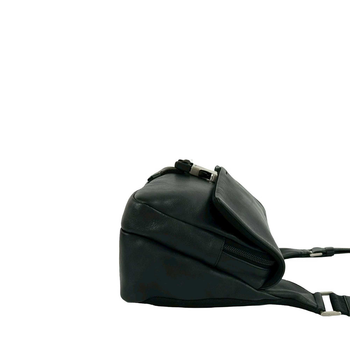Prada Leather Buckle Messenger Bag