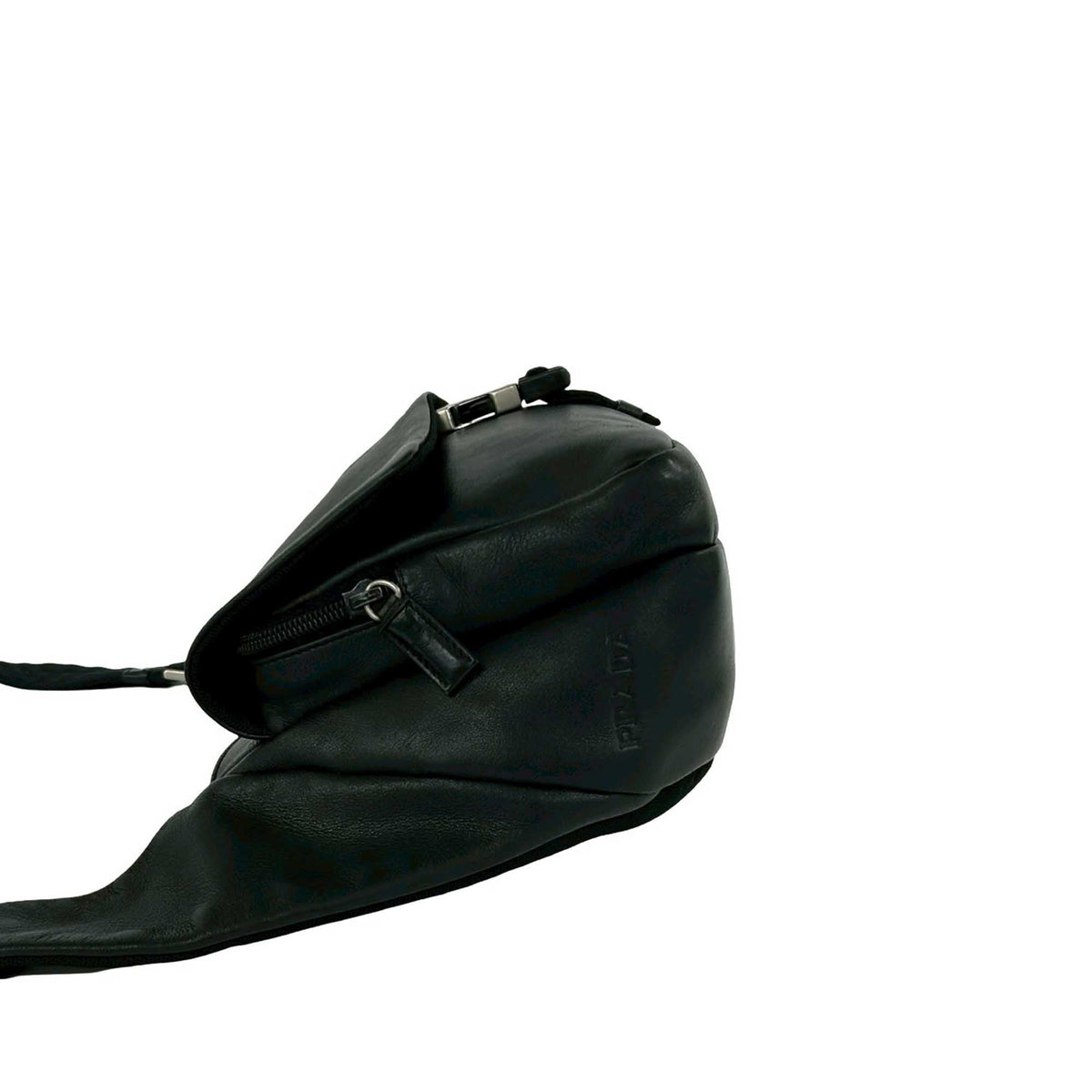 Prada Leather Buckle Messenger Bag