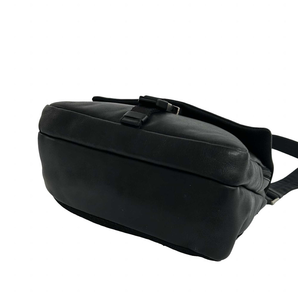 Prada Leather Buckle Messenger Bag