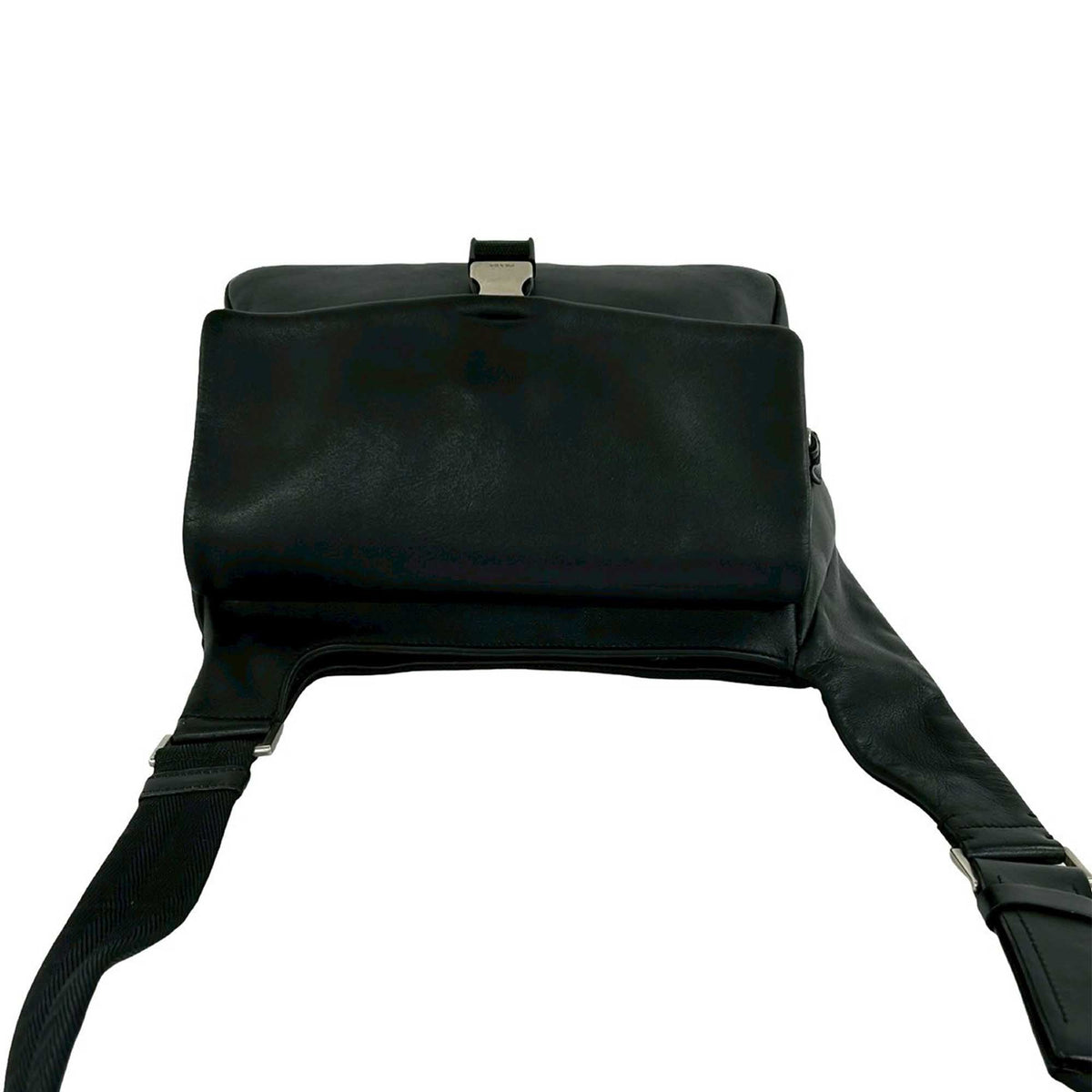 Prada Leather Buckle Messenger Bag