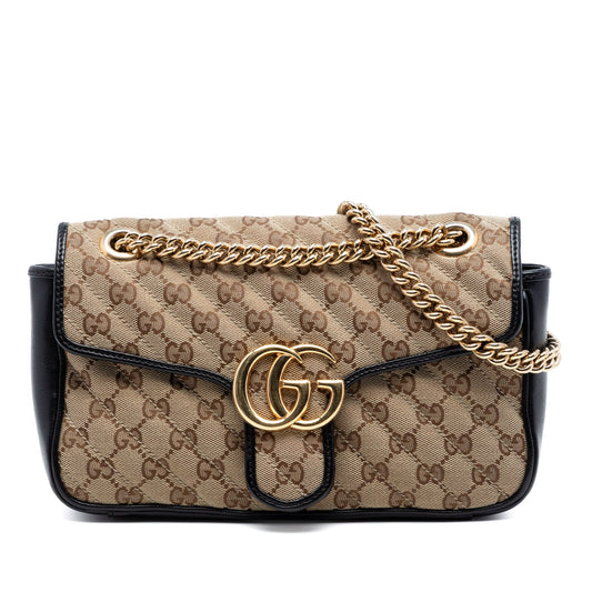 Gucci Medium GG Marmont Matelasse Diagonal GG Canvas Shoulder Bag
