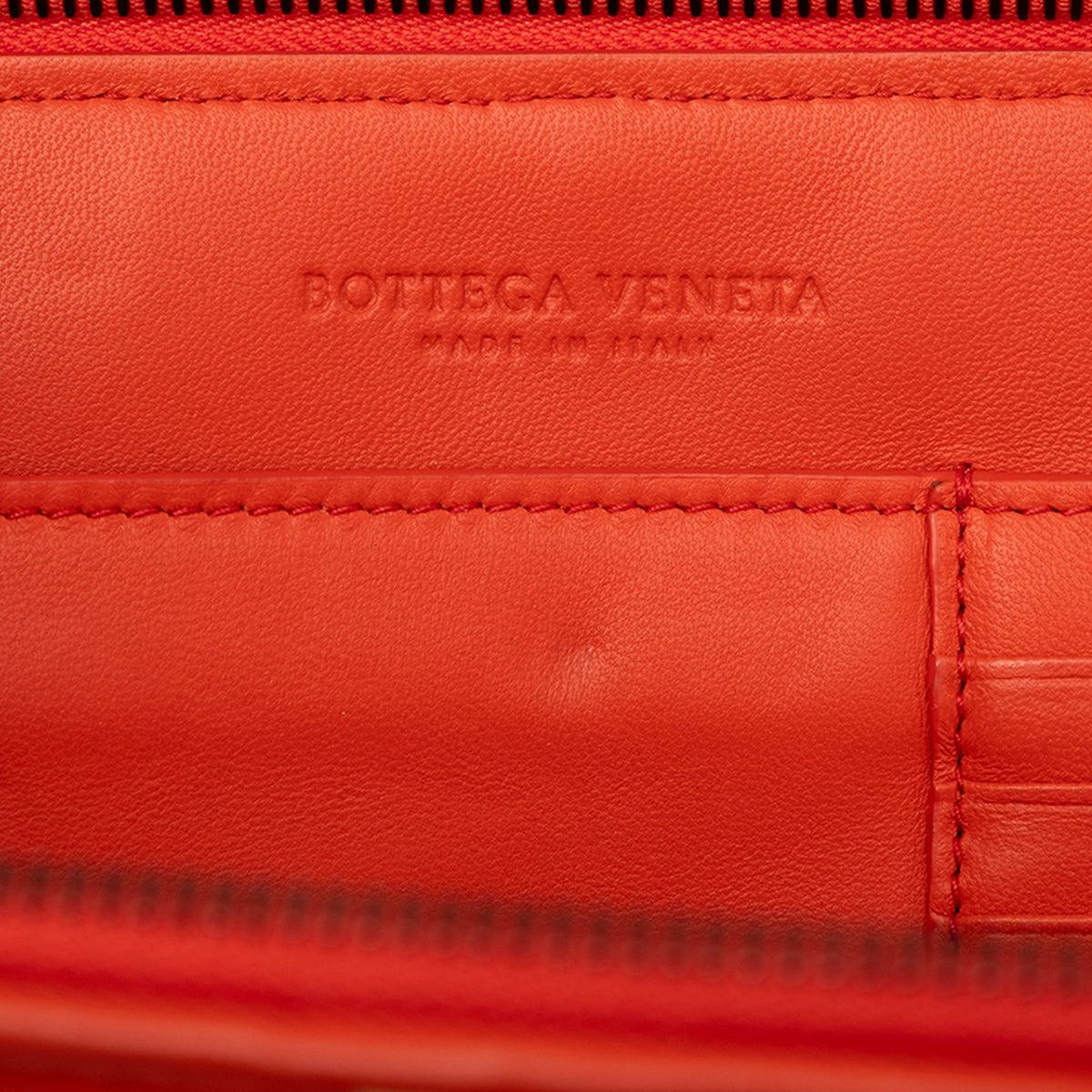 Bottega Veneta Bicolor Nappa Intrecciato Document Case — Orange