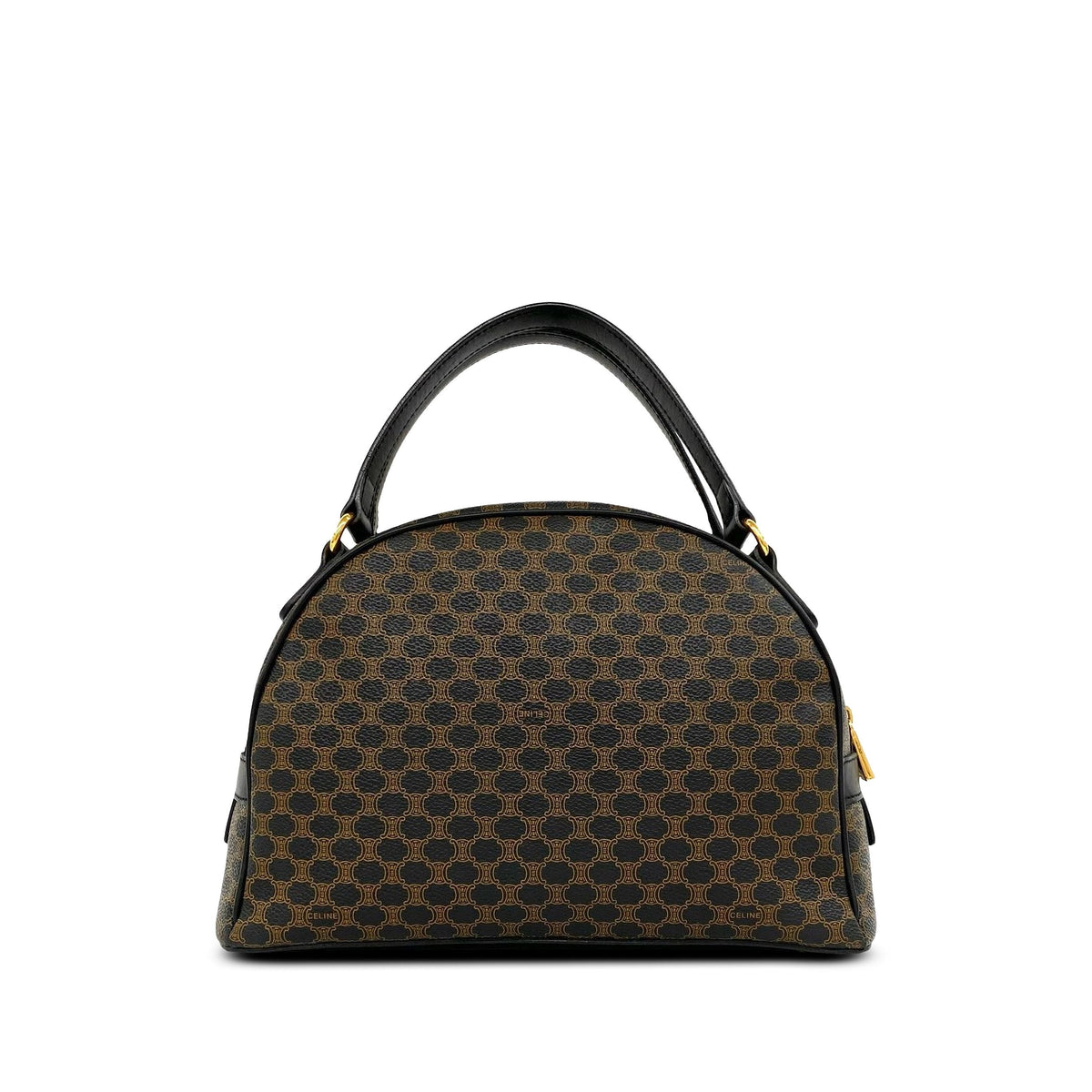 Celine Macadam Coated Canvas Dome Handbag — Brown