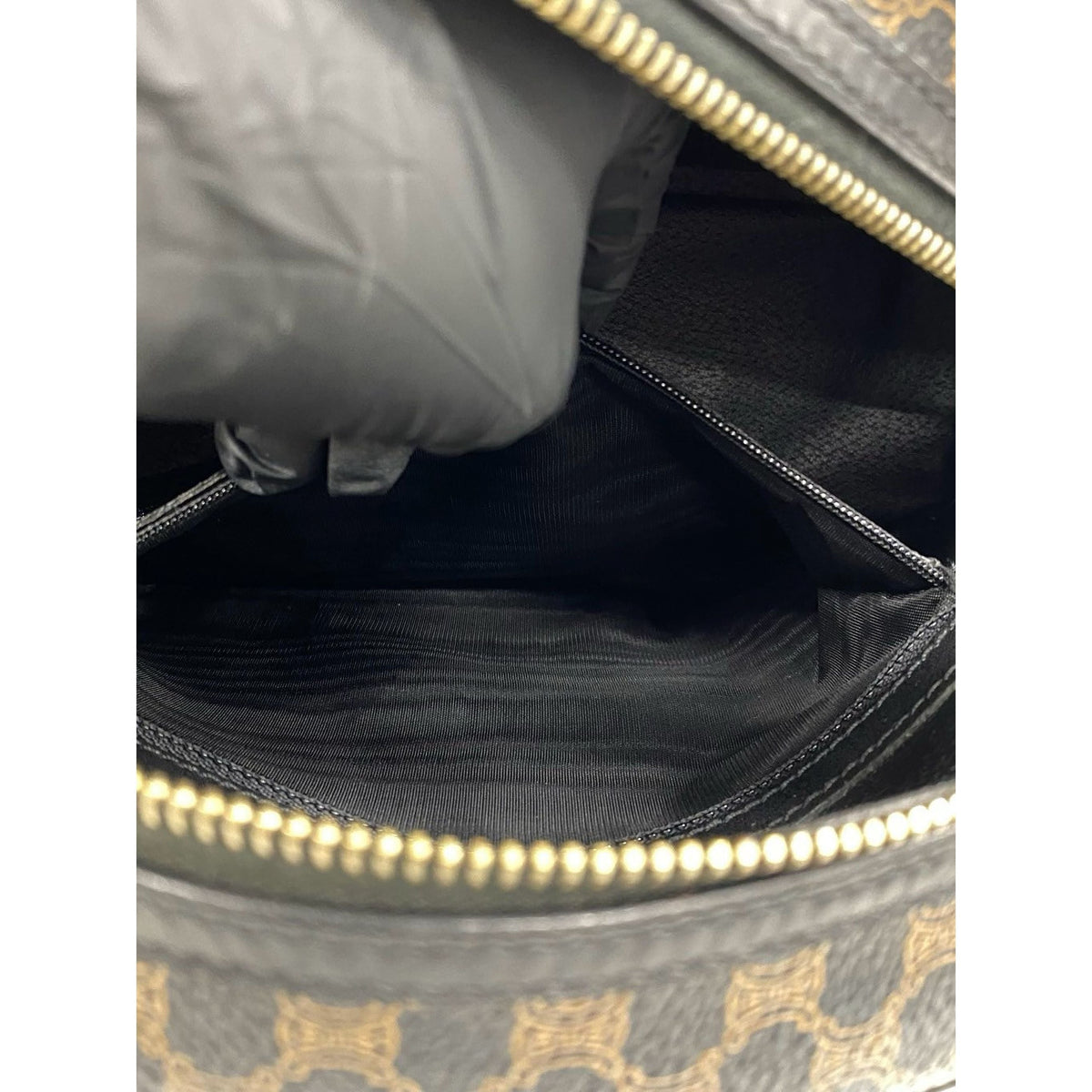 Celine Macadam Coated Canvas Dome Handbag — Brown