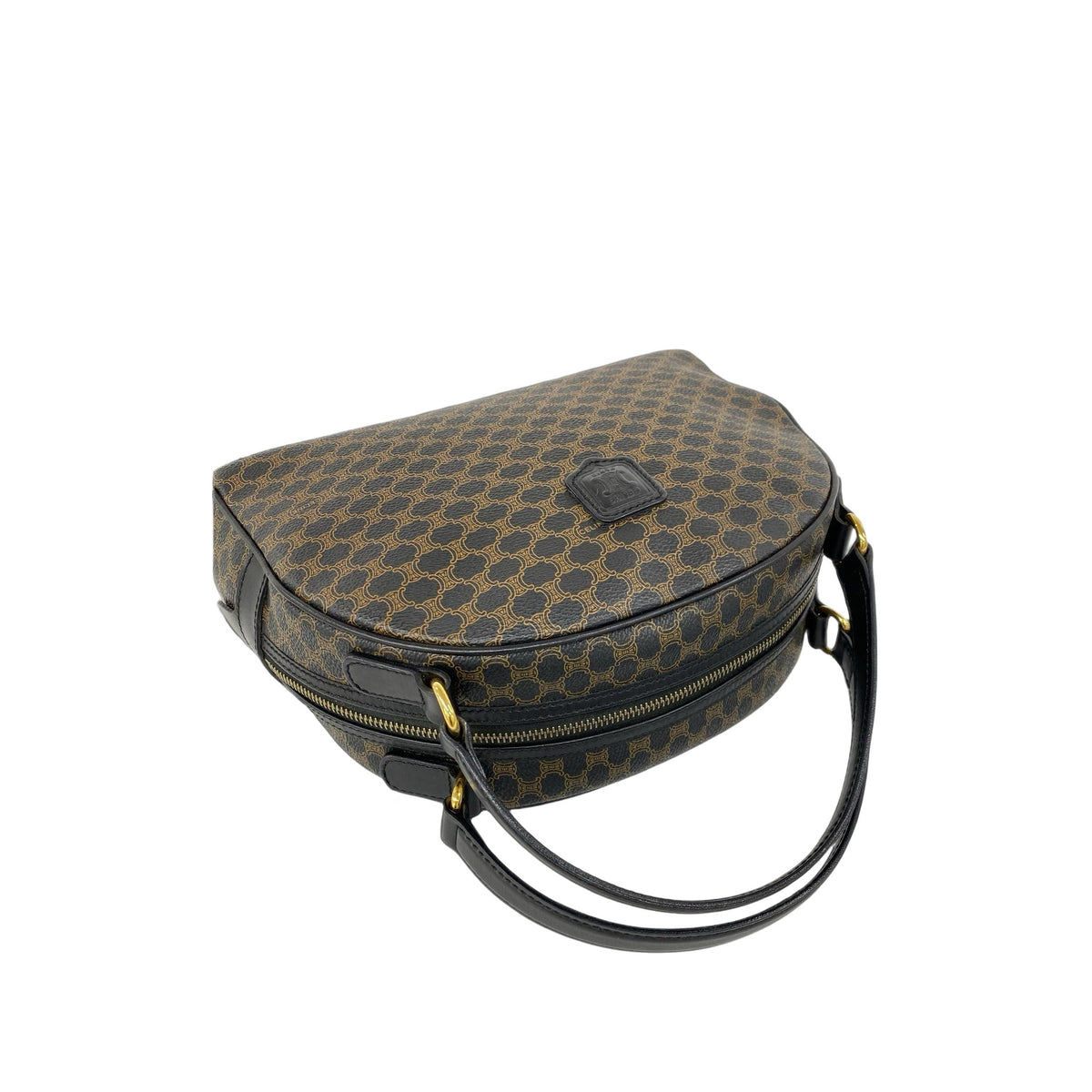 Celine Macadam Coated Canvas Dome Handbag — Brown