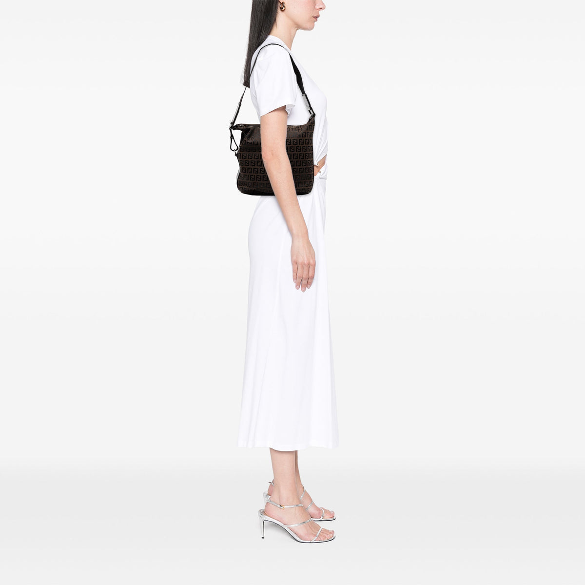 Fendi Zucchino Canvas Shoulder Bag
