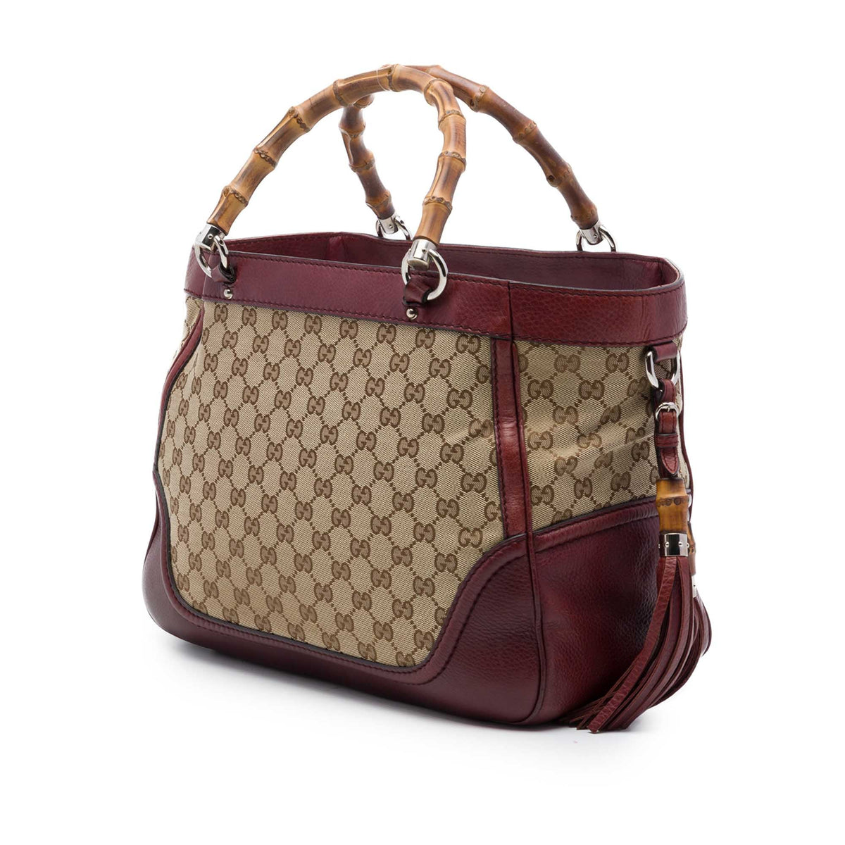 Gucci Medium GG Canvas New Bamboo Tassel Tote
