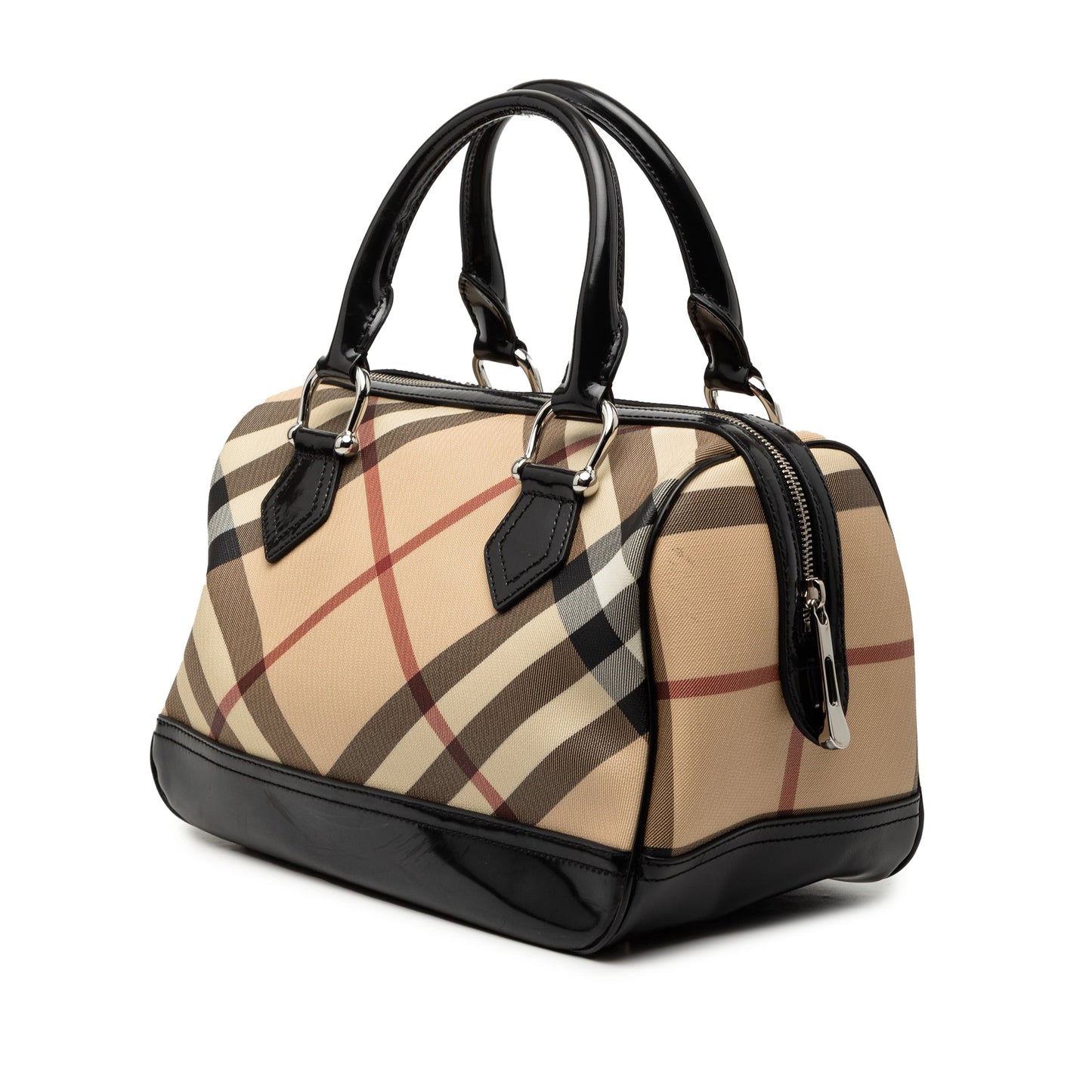 Burberry Supernova Check Coated Canvas Boston Bag