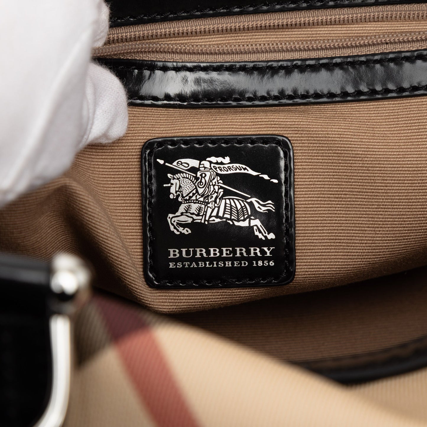 Burberry Supernova Check Coated Canvas Boston Bag