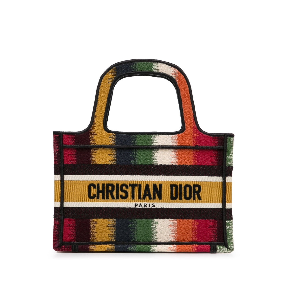 Dior Mini D Stripes Book Tote — Yellow
