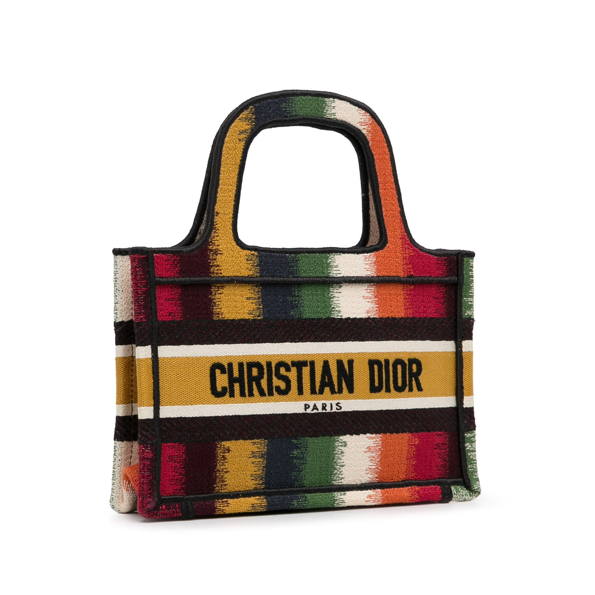Dior Mini D Stripes Book Tote — Yellow