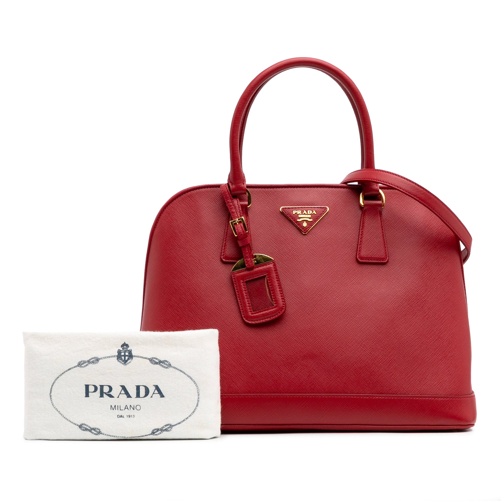 Prada Medium Saffiano Lux Open Promenade Satchel