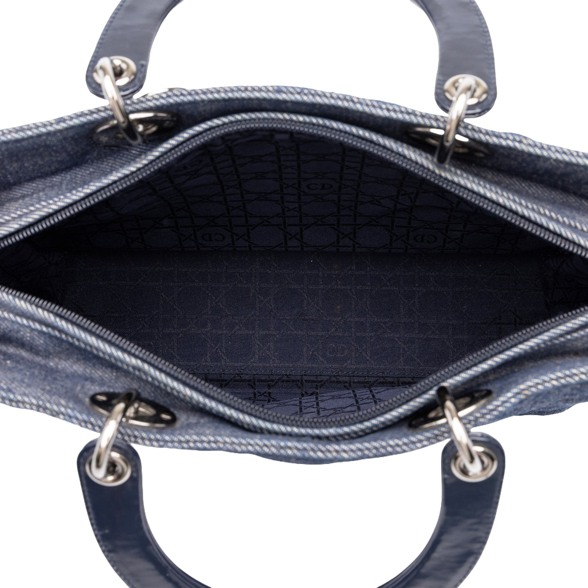 Dior Large Denim Cannage Lady Dior
