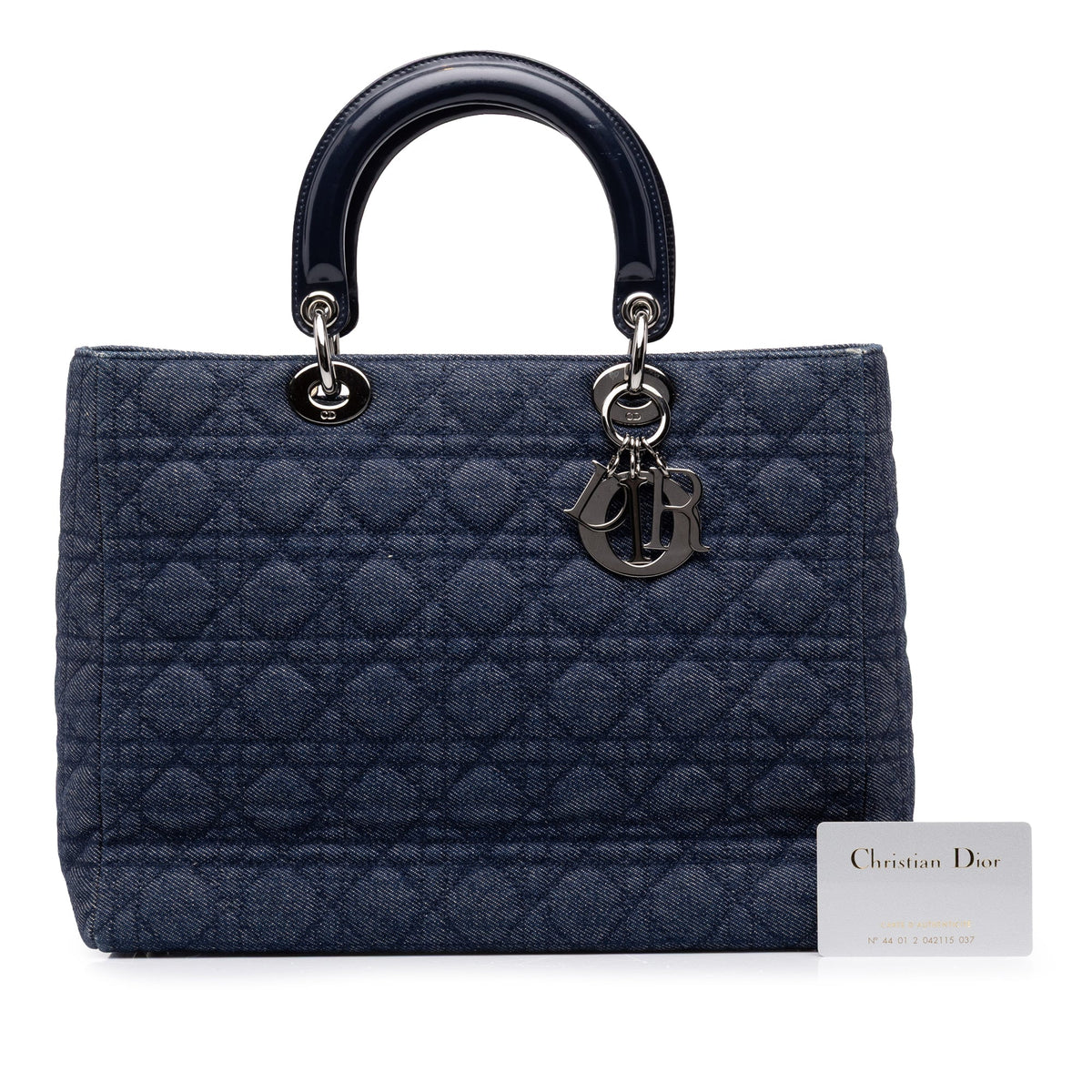 Dior Large Denim Cannage Lady Dior