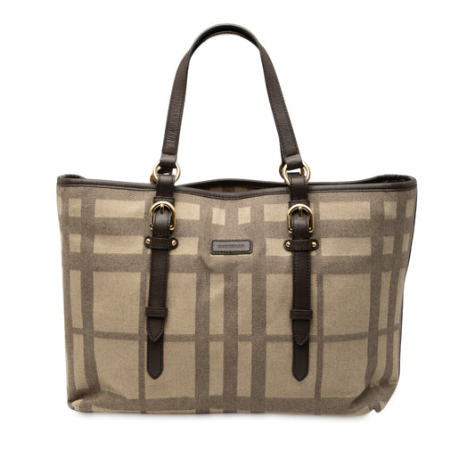 Burberry Tonal Check Canvas Tote