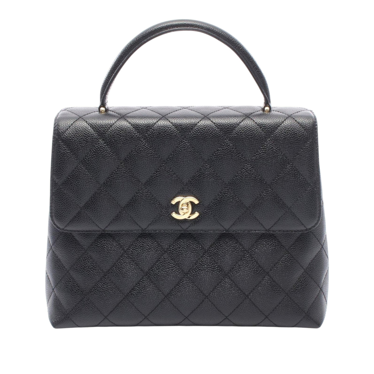 Chanel CC Quilted Caviar Kelly Top Handle Bag