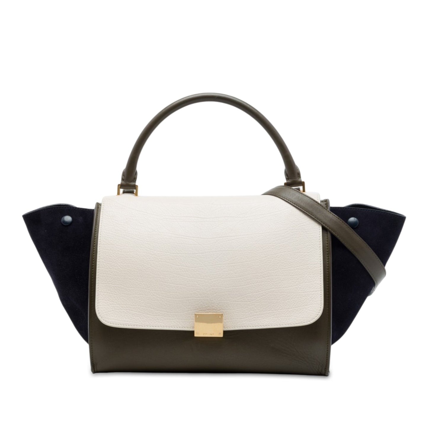 Celine Medium Tricolor Leather Trapeze Satchel