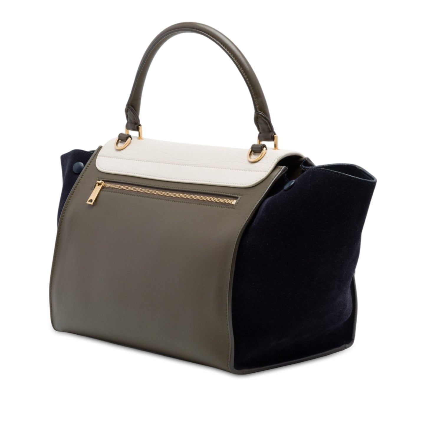 Celine Medium Tricolor Leather Trapeze Satchel