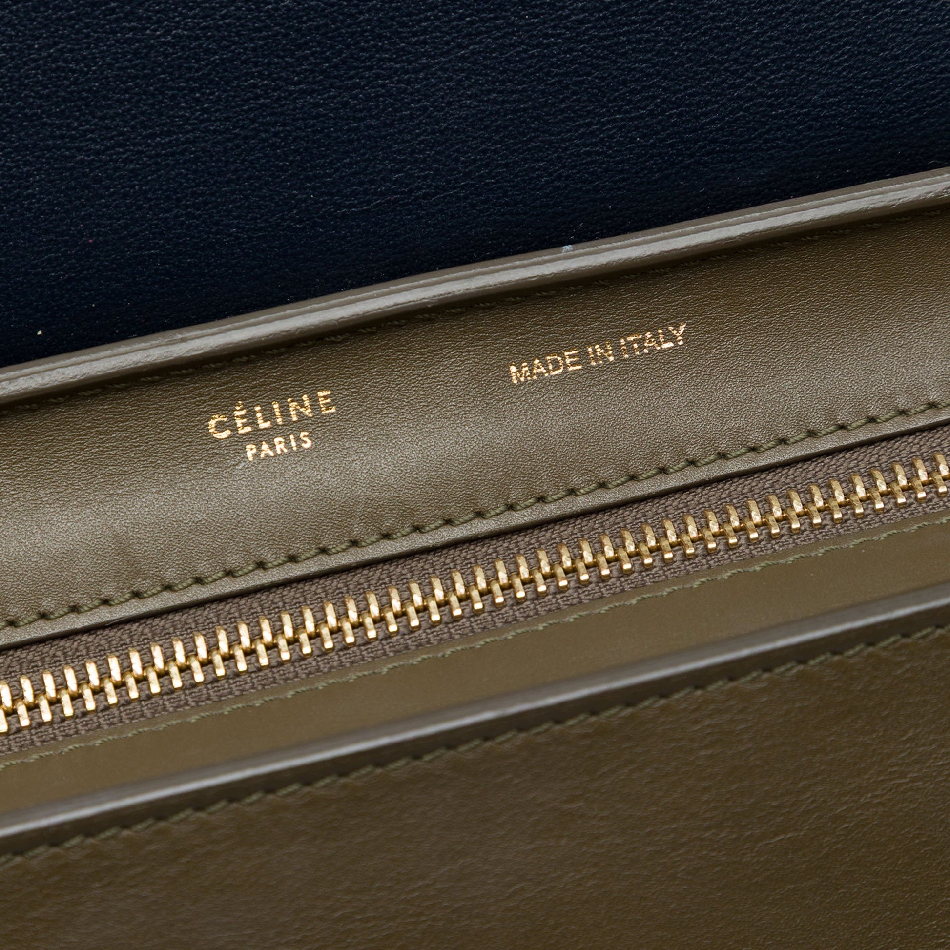 Celine Medium Tricolor Leather Trapeze Satchel