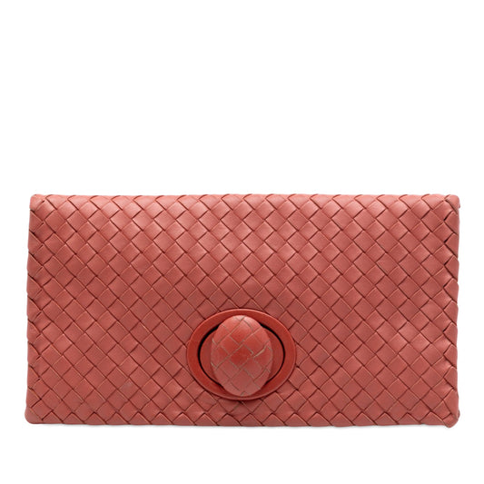 Bottega Veneta Nappa Intrecciato Turn Lock Clutch