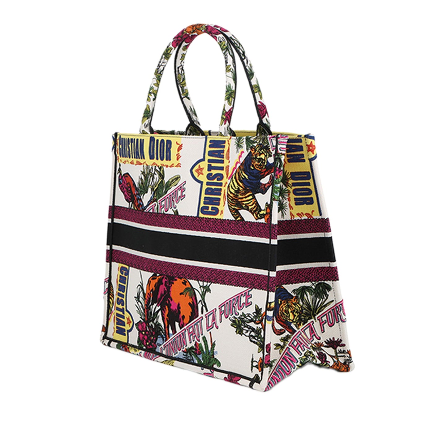 Dior Large Embroidered Canvas Indian Animals Book Tote