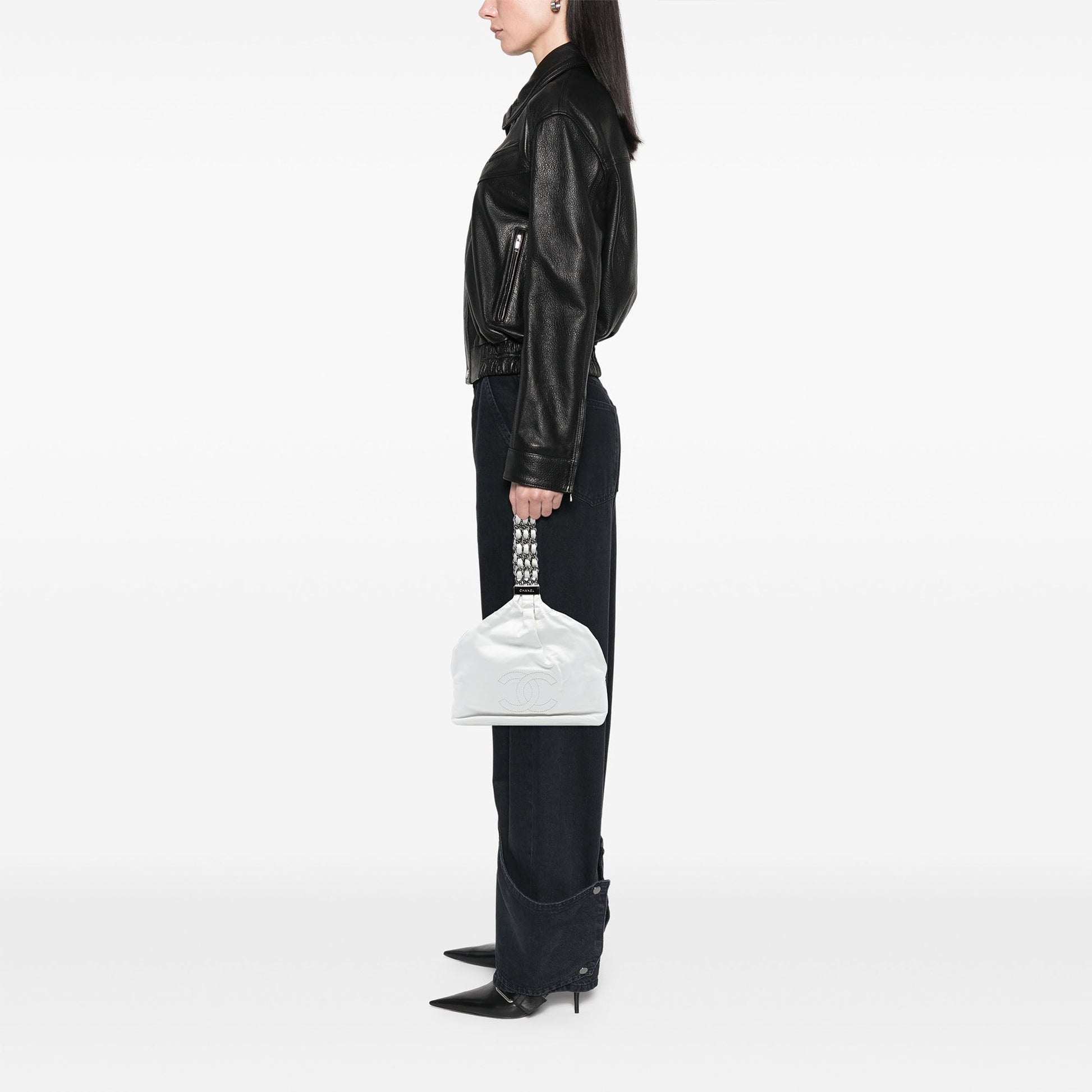 Chanel CC Lambskin Rock and Chain Hobo Bag