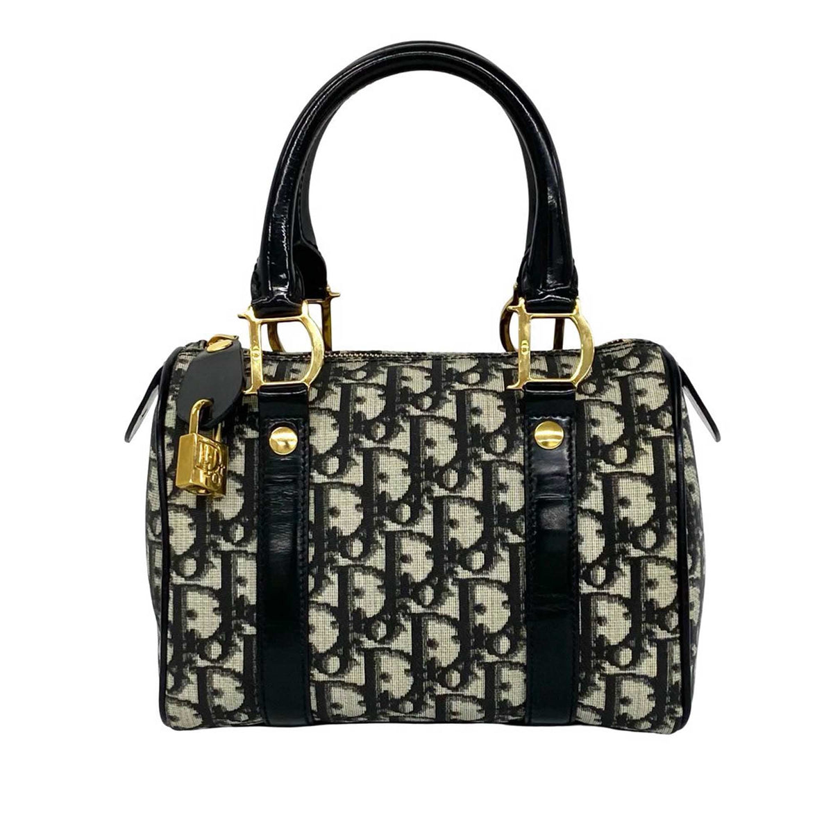 Dior Mini Diorissimo Trotter Canvas Boston Bag