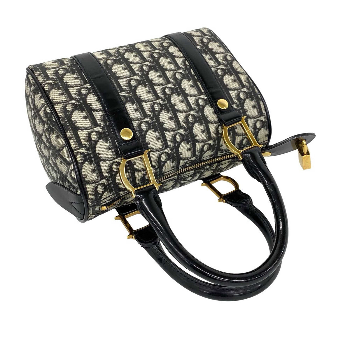 Dior Mini Diorissimo Trotter Canvas Boston Bag